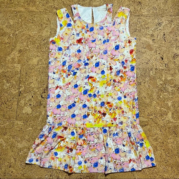 Cluny by Cynthia Steffe Cutout Shoulder Floral Print Flounce Dress NWT Sz 6 - Picture 10 of 16